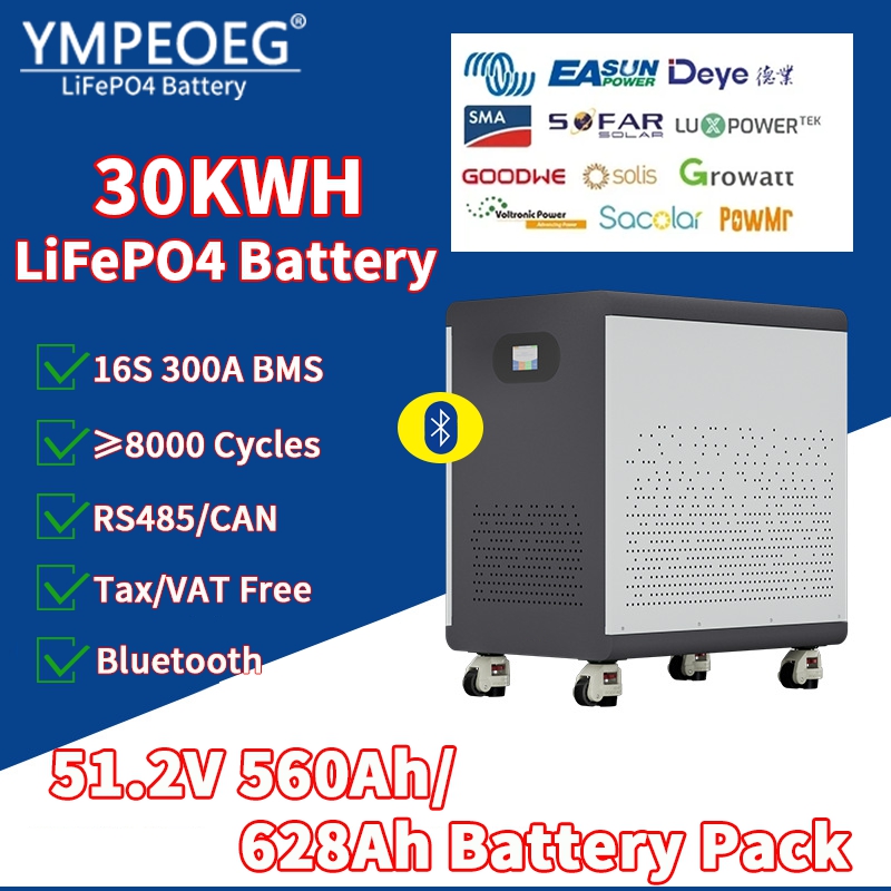 Renewable Energy Resources - 100% Full Capacity 51.2V560Ah/628Ah LiFePO4 Battery